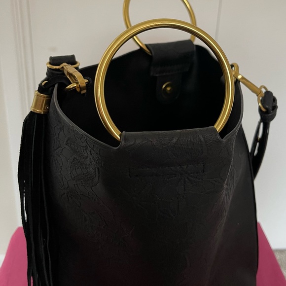 NWOT Anthropology Black Bucket Purse - Picture 3 of 8